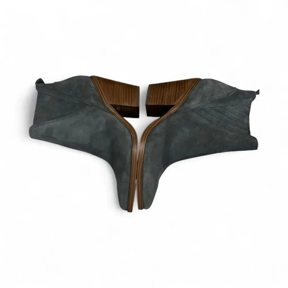 Marc Fisher Charcoal Gray Suede Ankle Booties